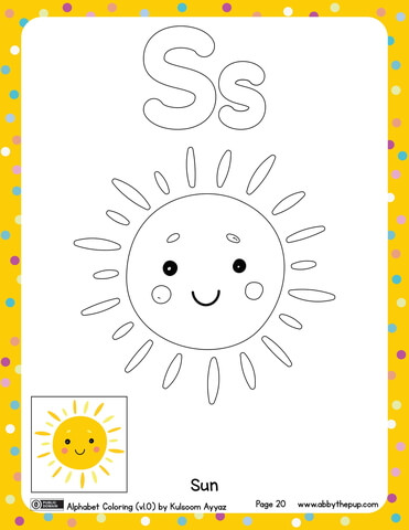 S Is For Sun Coloring Page